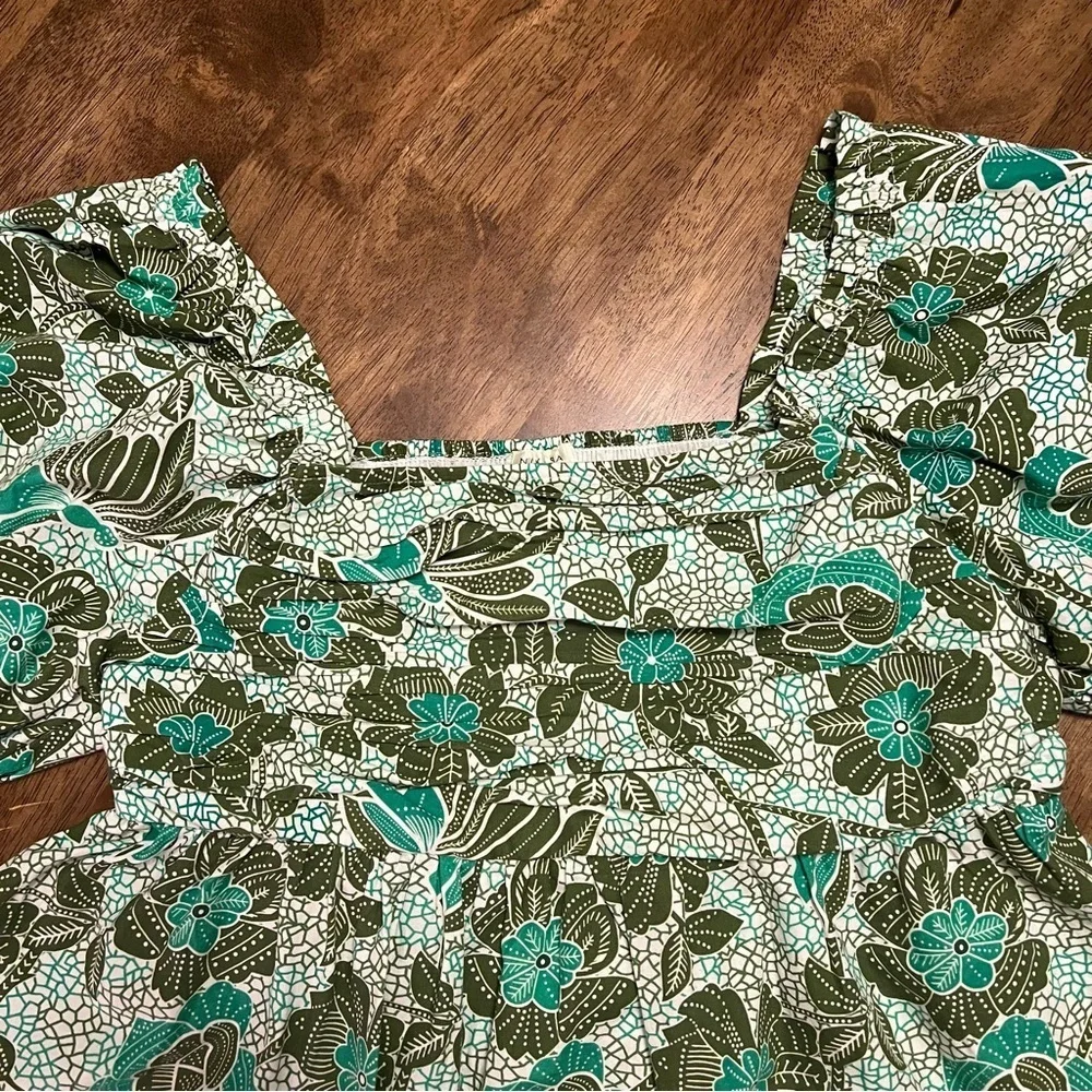 Anthropologie Nikasha Babydoll Poplin Blouse Size Small Boho Coquette Babydoll
